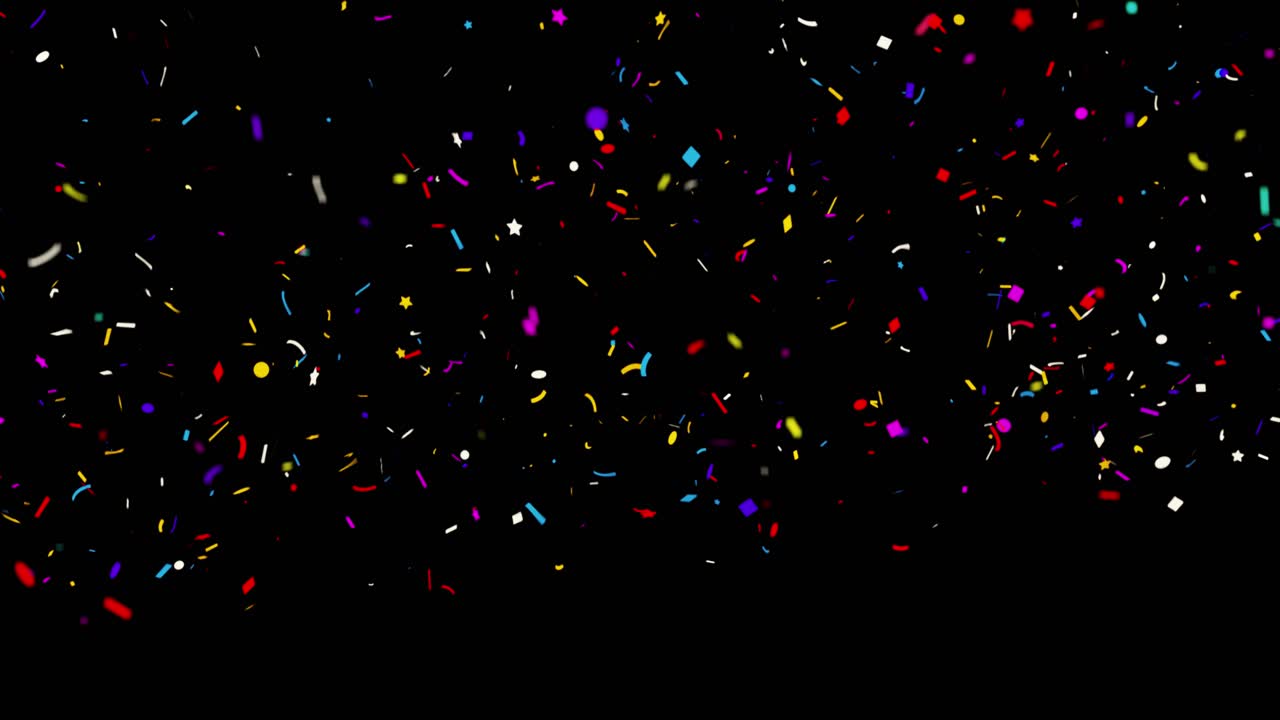 fiesta de confeti popper explosiones cayendo sobre fondo verde y negro celebración de cumpleaños