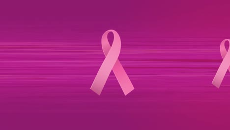 Animation-of-pink-ribbon-over-pink-background