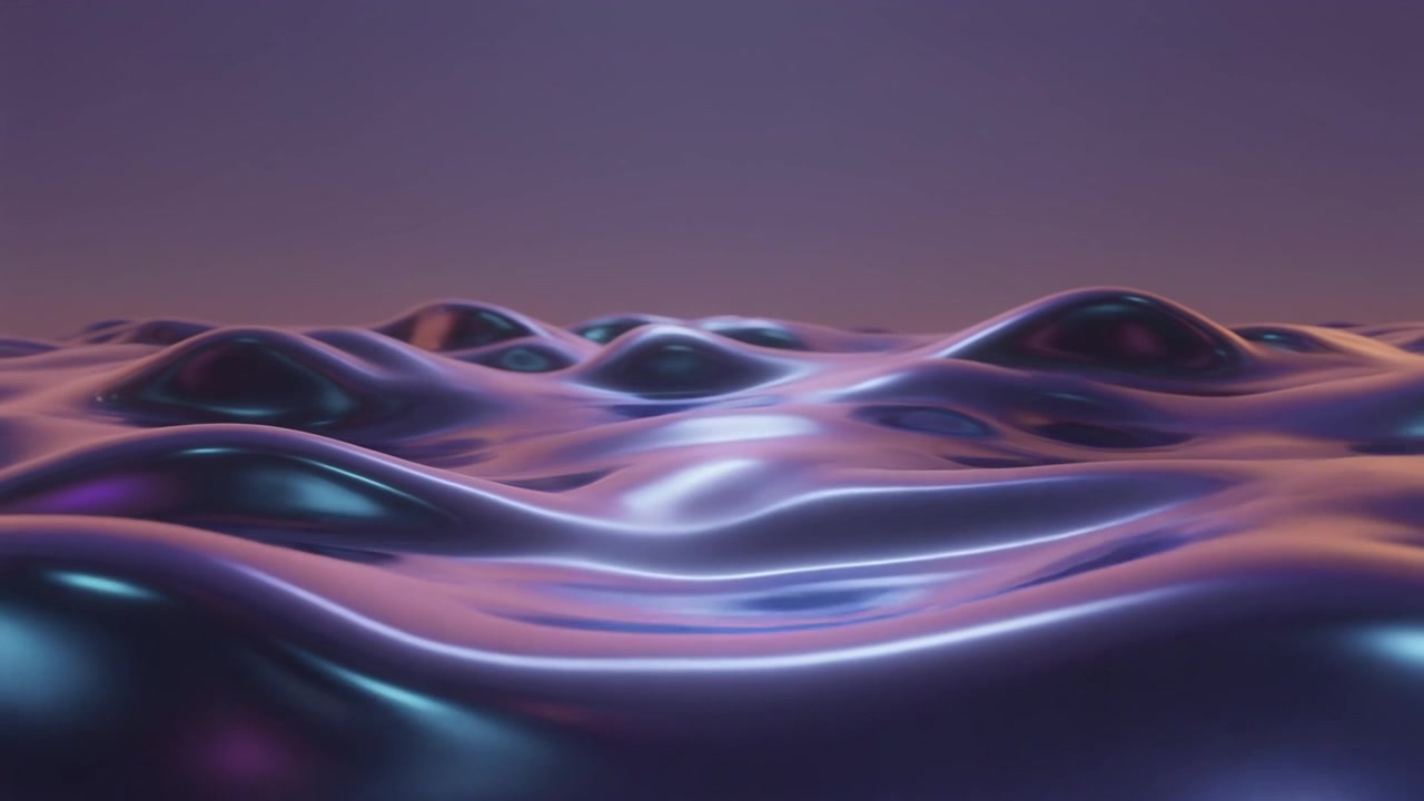 Abstract 3D Animation of Liquid Metallic Waves