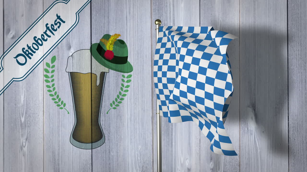 generado digitalmente de la agitación de la bandera del oktoberfest