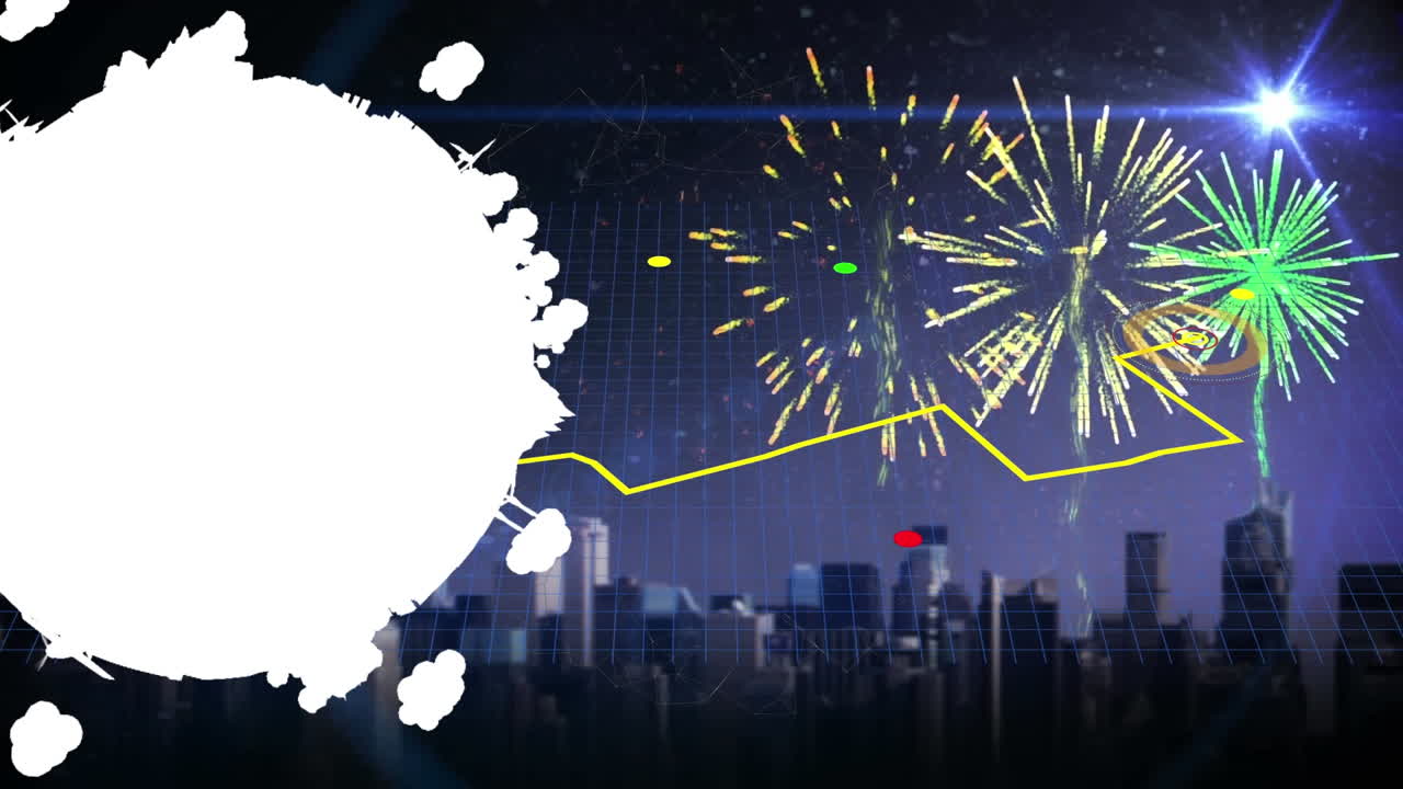 눈이 내리는 겨울 풍경의 애니메이션.