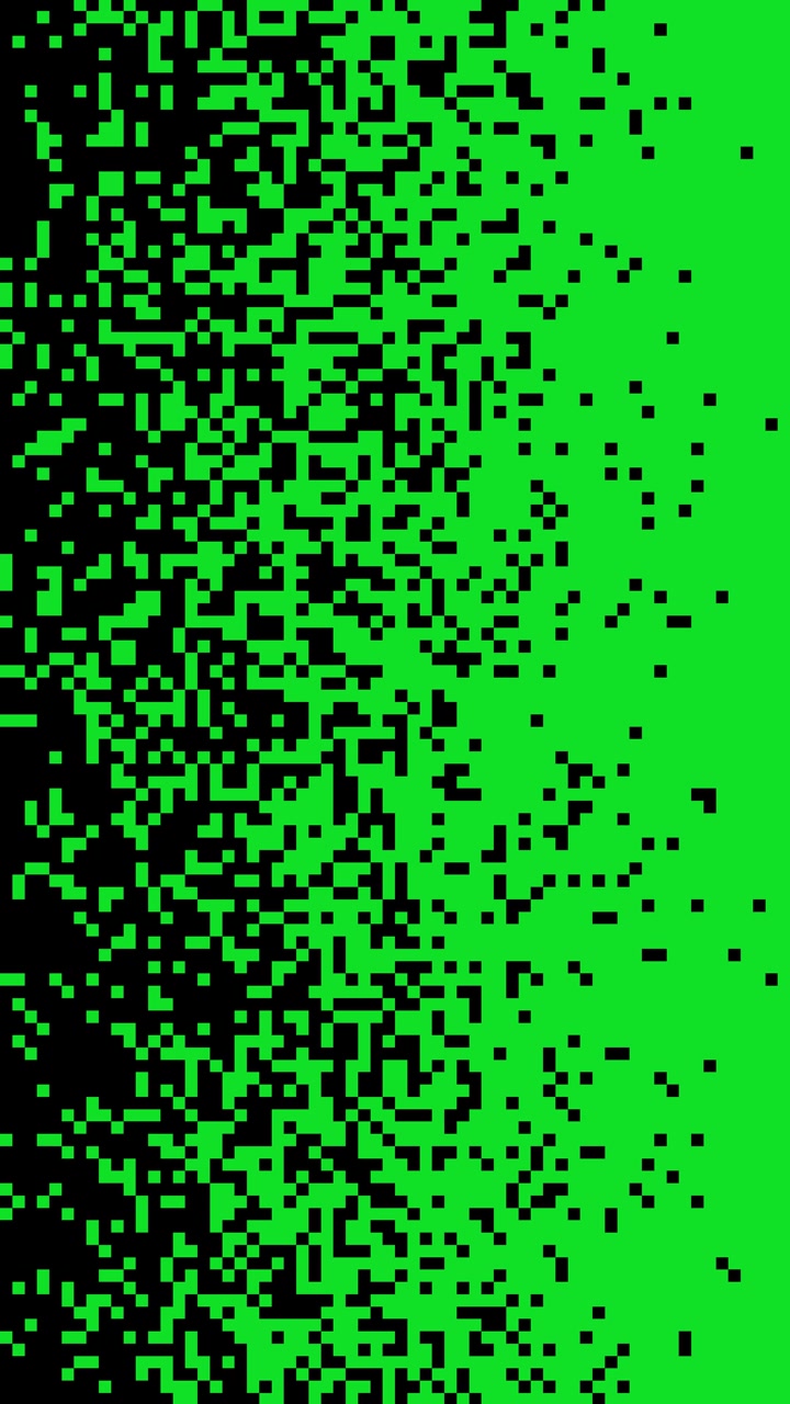 Effetto di transizione pixel digitale dal verde al nero