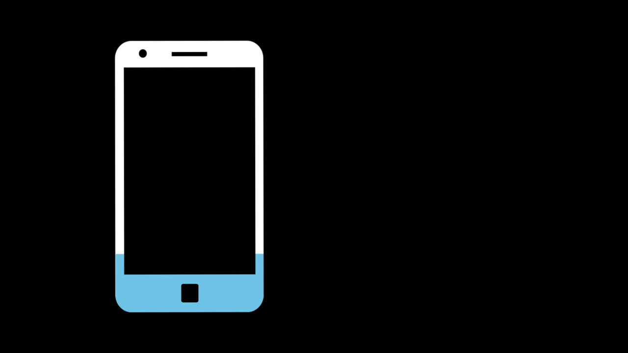 En blå mobiltelefon, der fyldes op