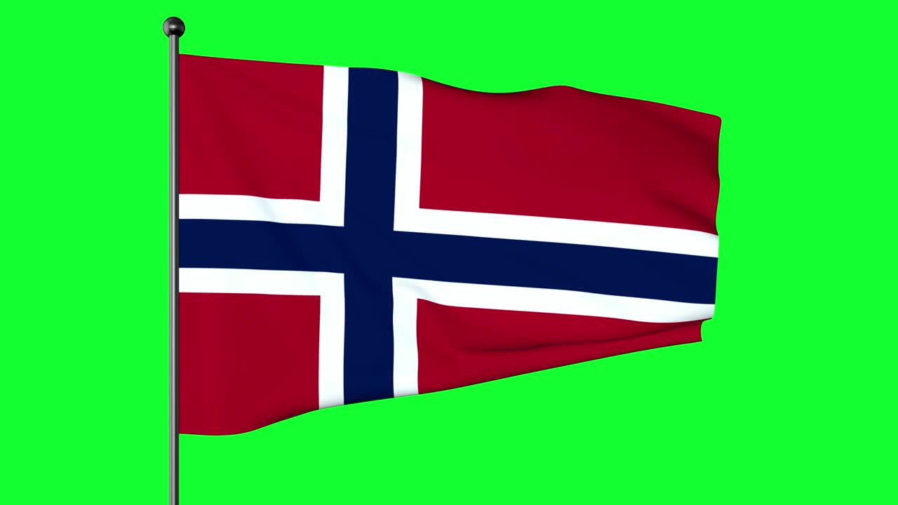 노르웨이 발의 초록색 스크린은 빨간색이며, 발 가장자리까지 어있는 하색으로 여있는 인디고 파란색 스칸디나비아 십자가가 있습니다.