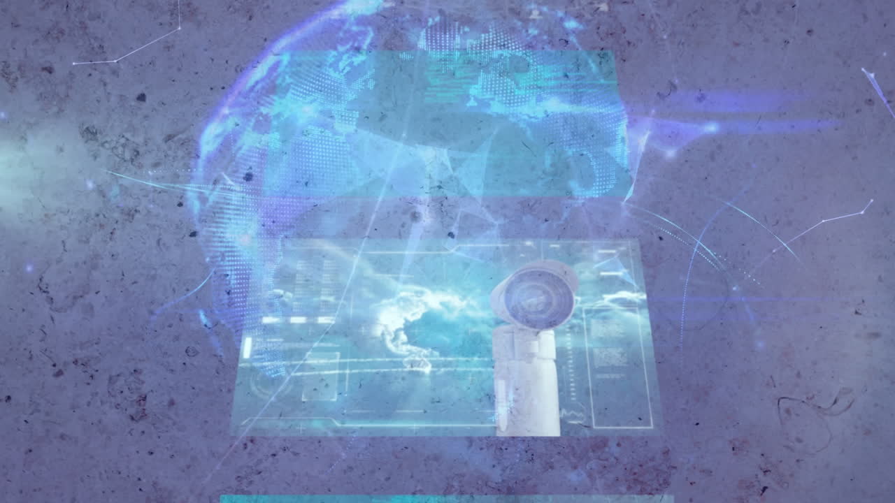 animación de la red de conexiones a través de pantallas digitales