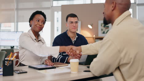 business meeting with handshake and collaboration
