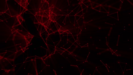 abstract animation of a dense red plexus network of dots and lines pulsing gently. technology, complex data, interconnected systems background