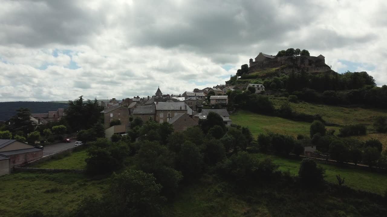Scenic Hilltop Village with Castle