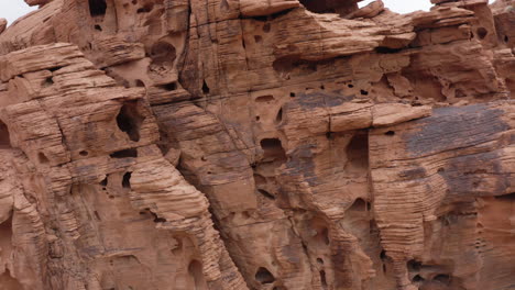 Beautiful-red-sandstone-rock-formation-and-textures-resembling-otherworldly-Martian-soil