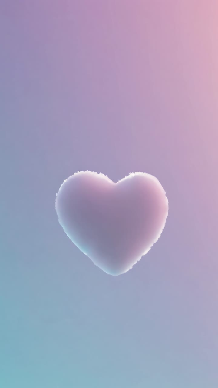 A soft, pastel-colored heart floats against a gradient sky. Captured ...
