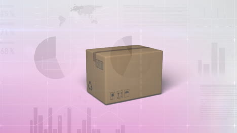 animación del procesamiento de datos sobre la caja