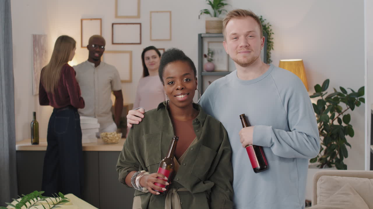 Portrait of Man and Woman at House Party