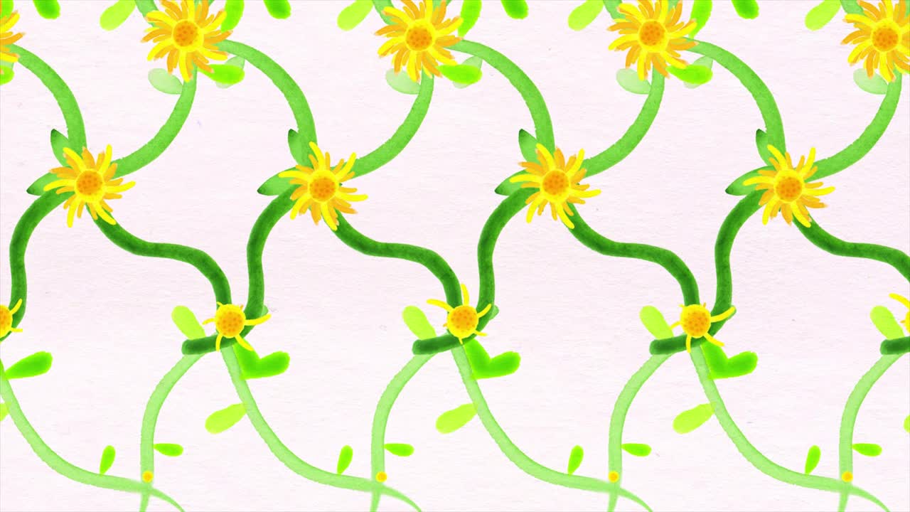 Watercolor Floral Border Pattern