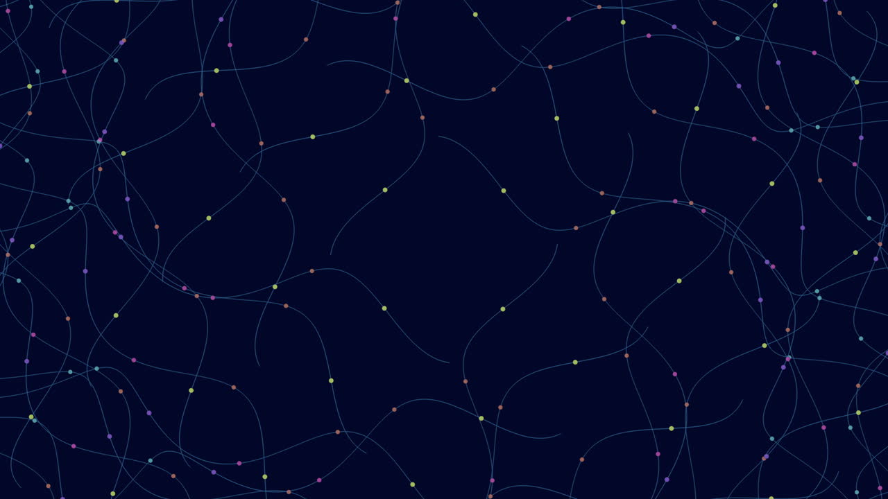 Dynamic zigzag pattern on dark background with connected dots