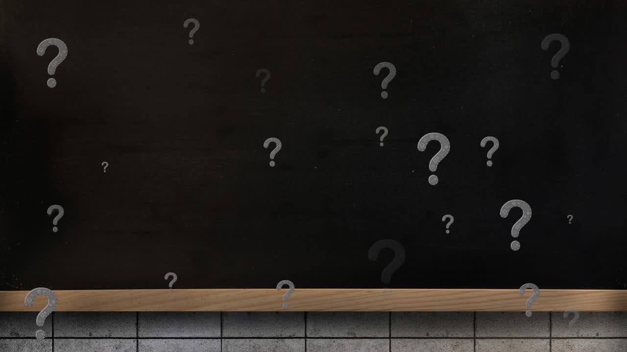 Animation of question marks on black background