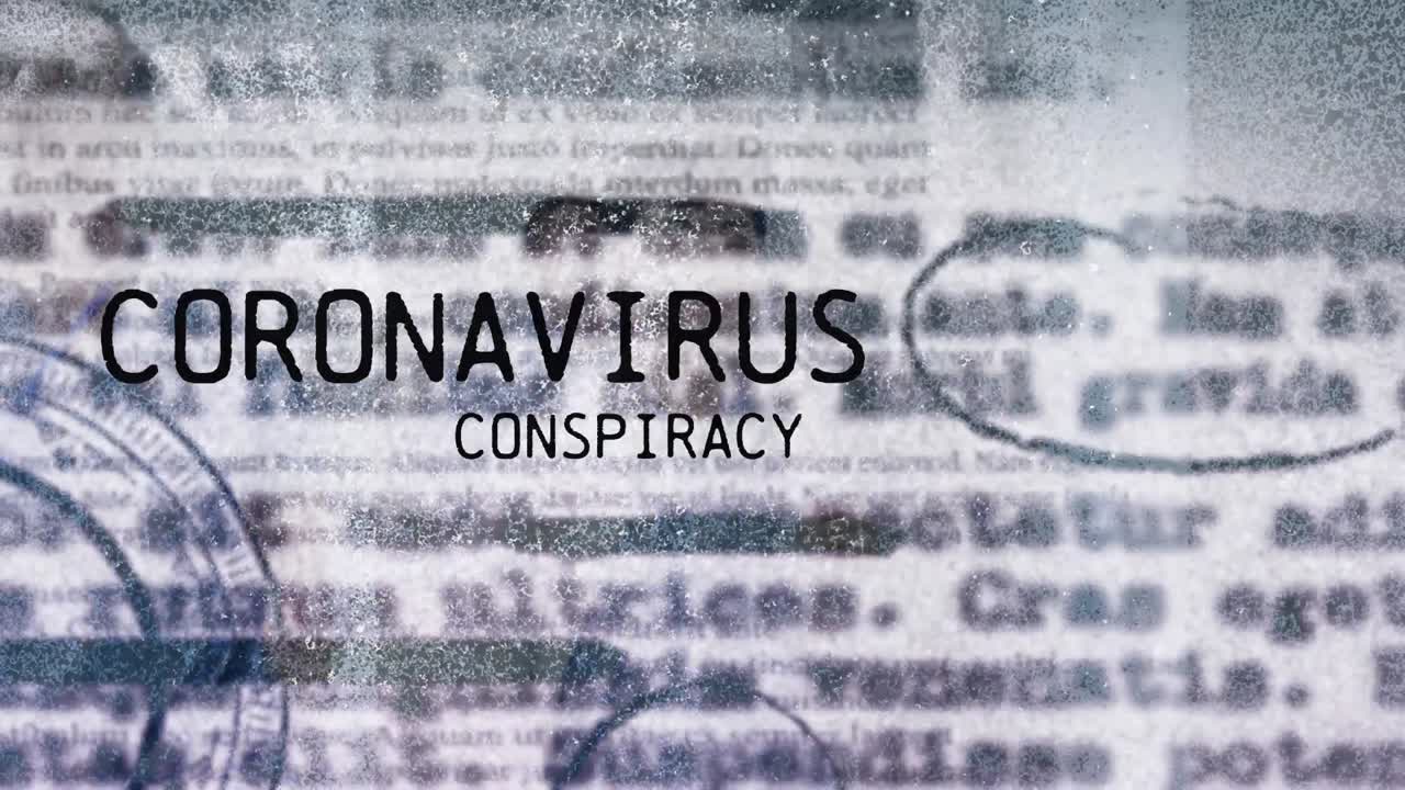 병원에서 달리는 의사들에 대한 코로나 19 텍스트의 애니메이션