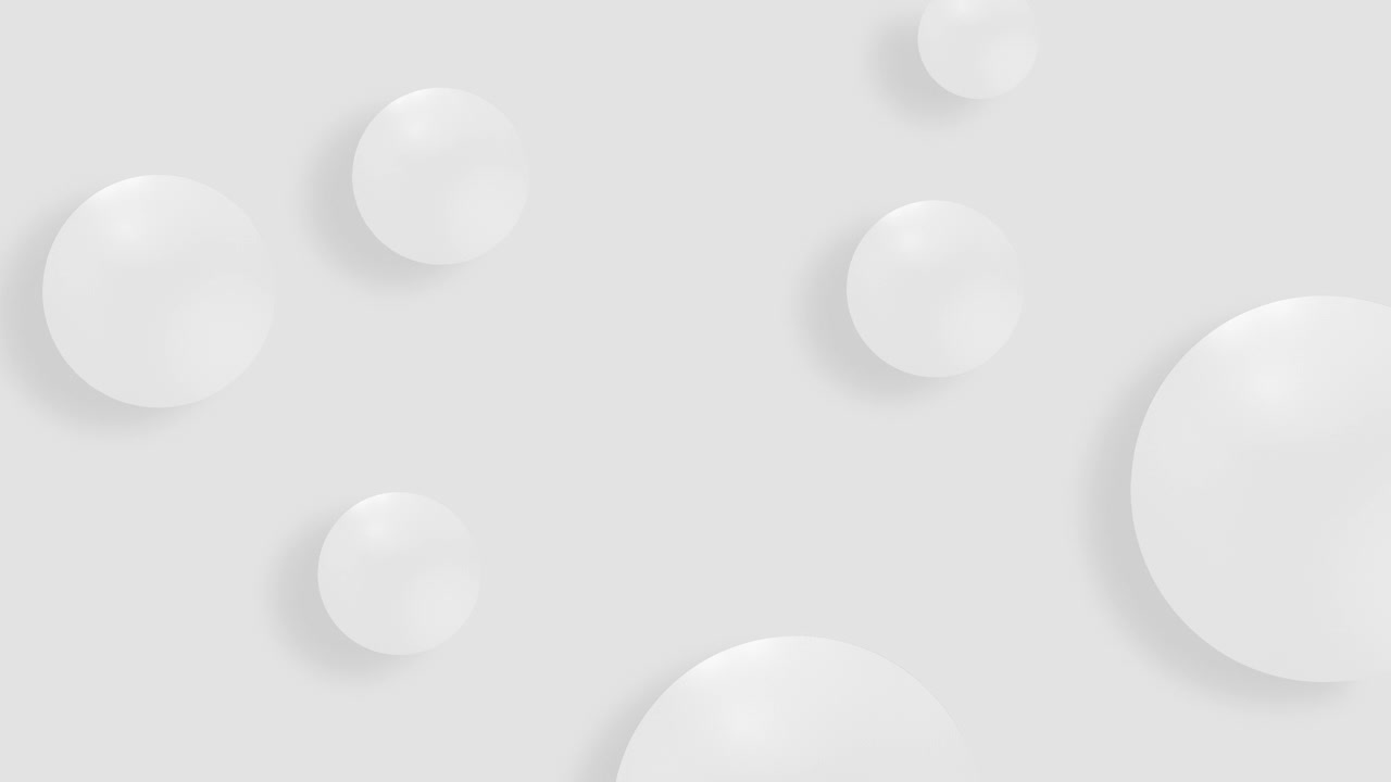 Abstract Neumorphic White Circles Moving on Light Background