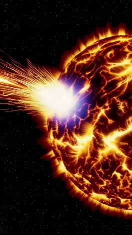 powerful solar flare eruption from a star in space