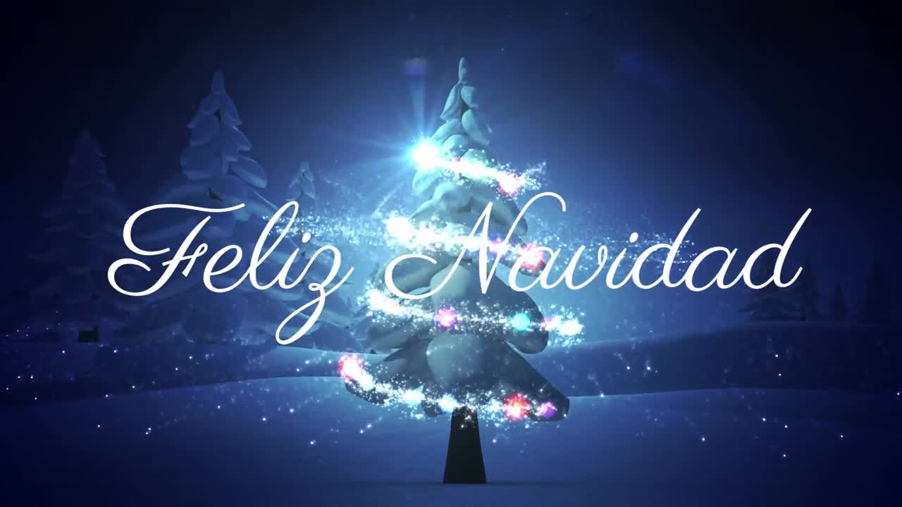 feliz navidad escrito sobre el árbol de navidad