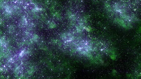 Grüne-Sterne-Mit-Nebel--Und-Glitzereffekt-In-Der-Dunklen-Galaxie-1