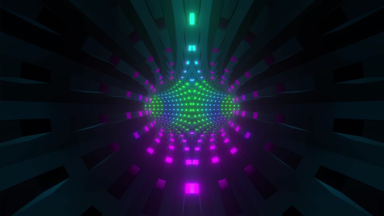 Tunnel luminoso al neon