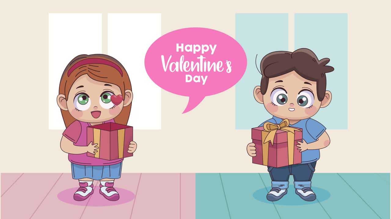 사랑하는 커플과 함께 행복한 발렌타인 데이 편지