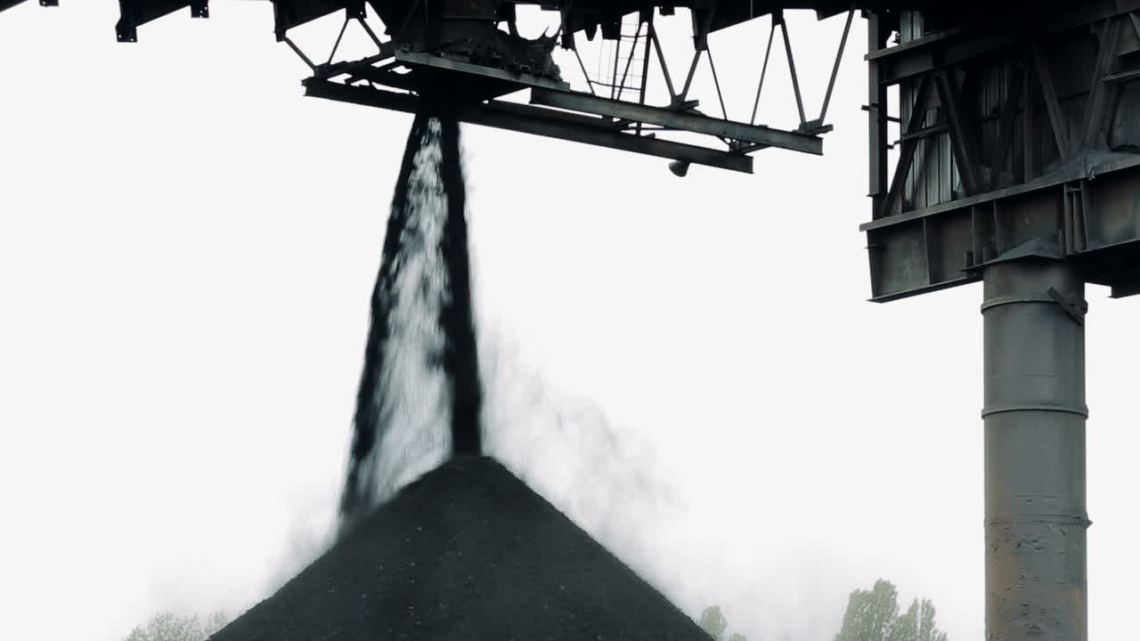 Natural black coal. Coal supplies for industrial power station