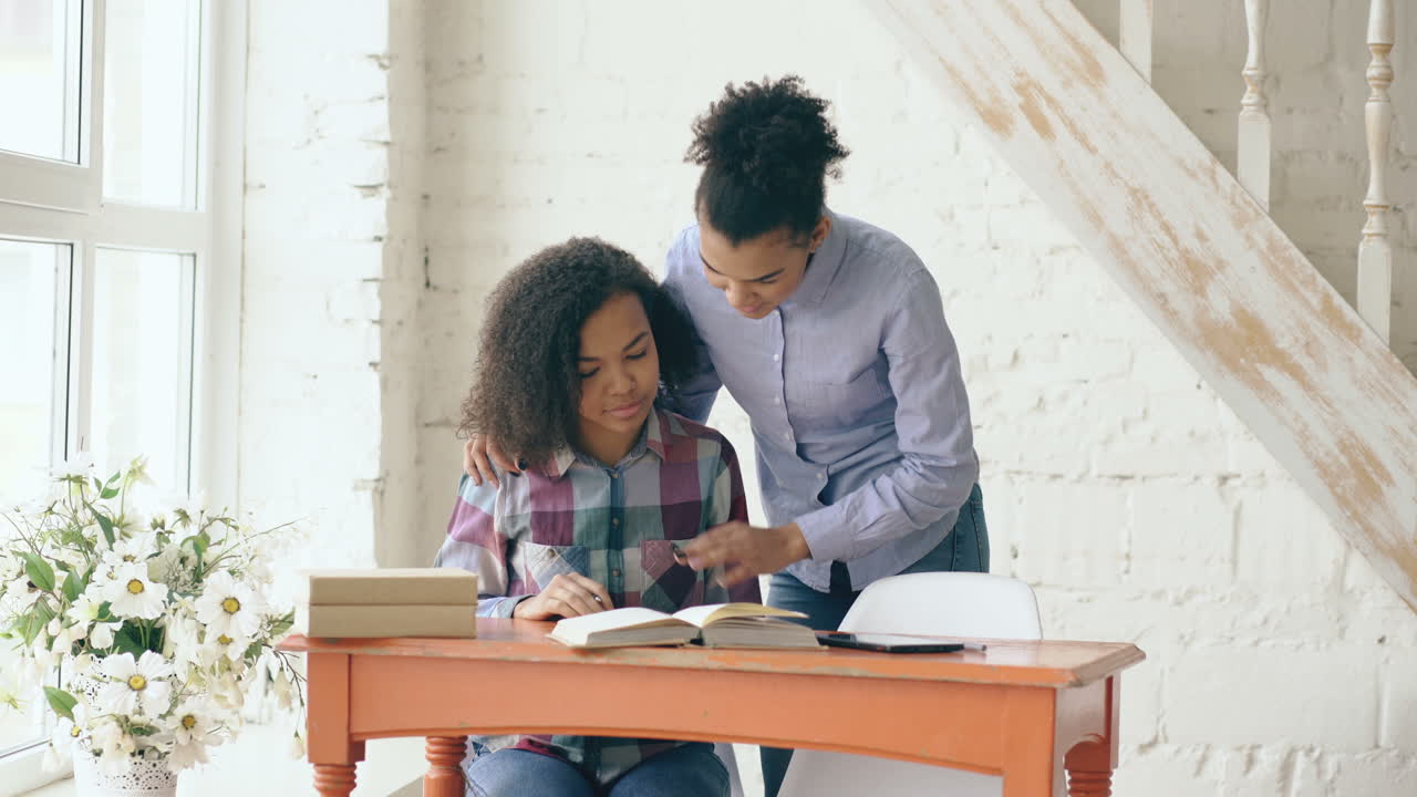 Two Girls Studying Together