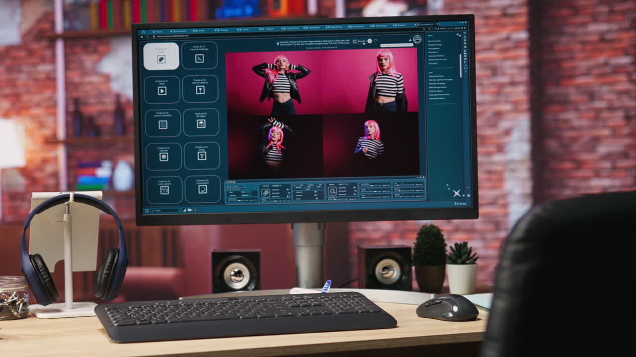 Neural network tech using text to image AI generative models, close up