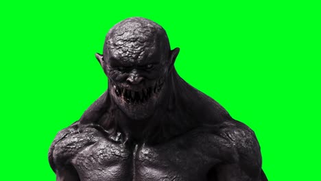 scary monster animation. phisical, motion, blur. realistic 4k animation. green screen