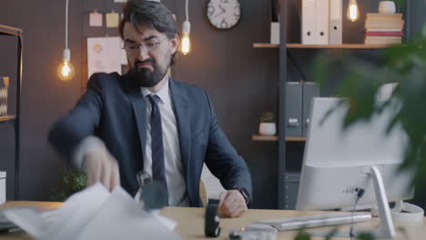 frustrated businessman in office
