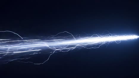 dynamic display of energetic light trails in a dark environment capturing the movement and power of hypothetical energy beams emitting vibrant bolts