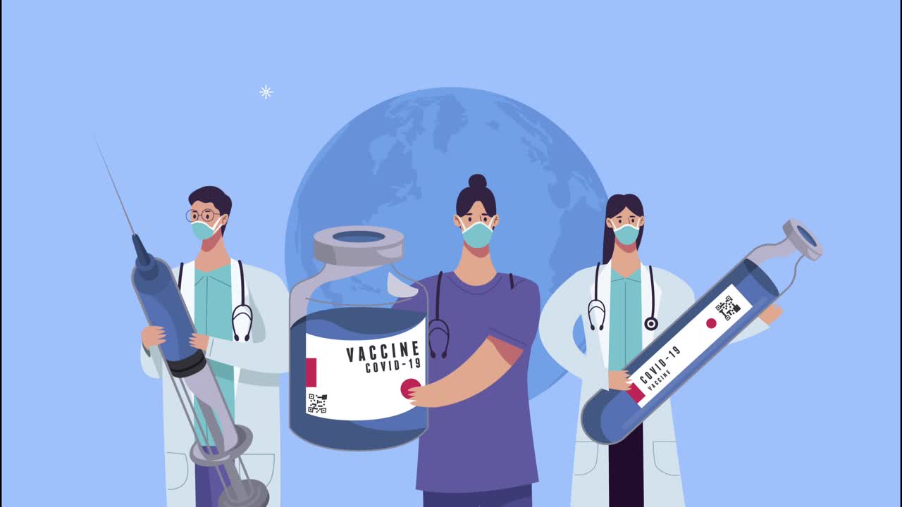 medical staff lifting covid19 vaccine