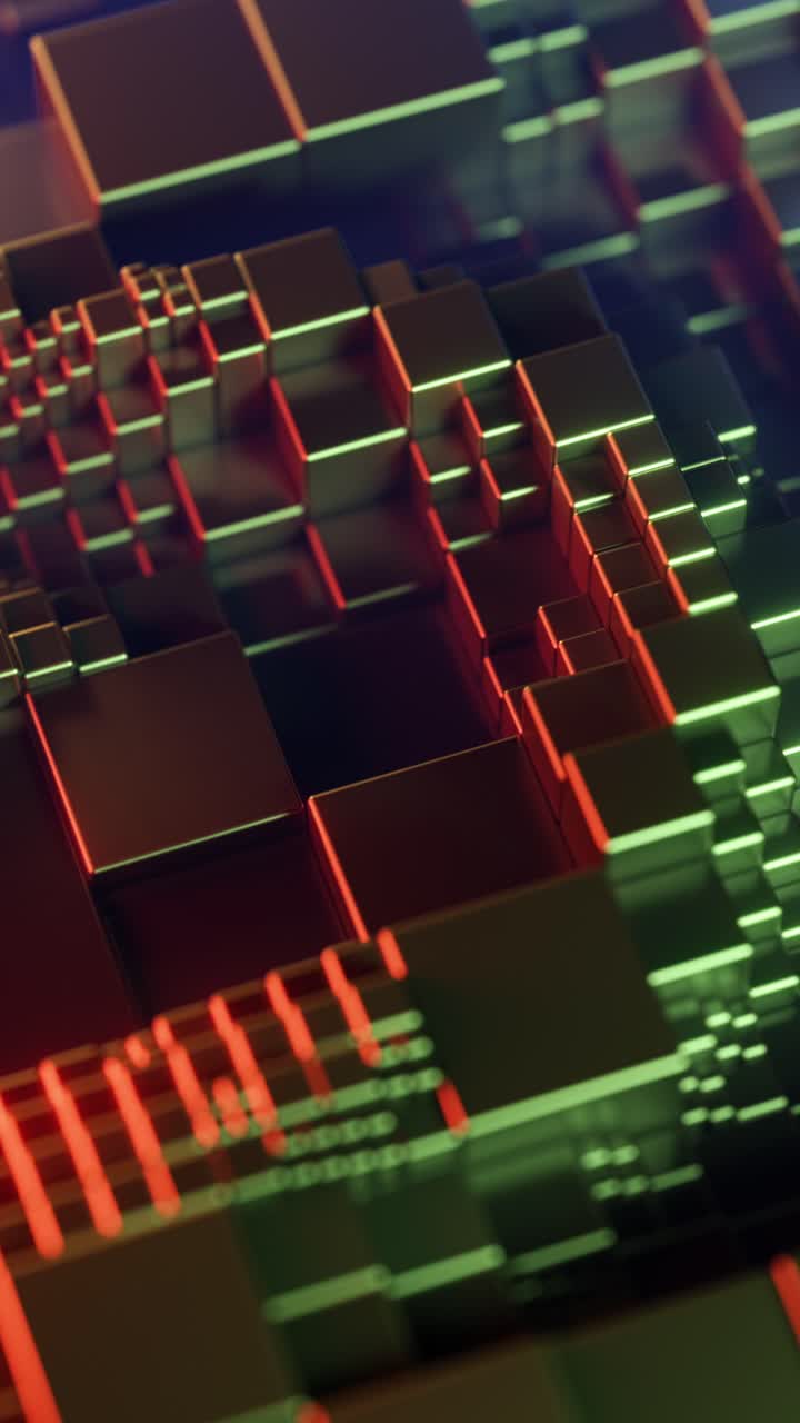 fondo abstracto con cubos de onda en movimiento. video en bucle vertical