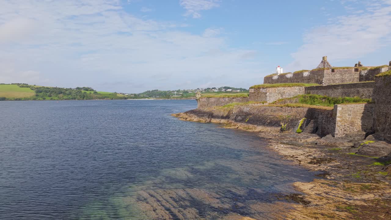Rocky Coastline With Charles Fort, Trace Italienne Fortification In County Cork, Ireland. - aerial shot