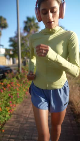 woman running outdoors