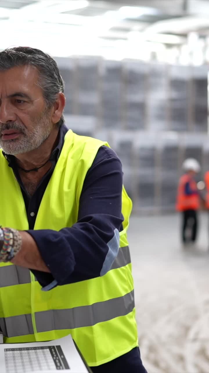 Man in safety vest in warehouse