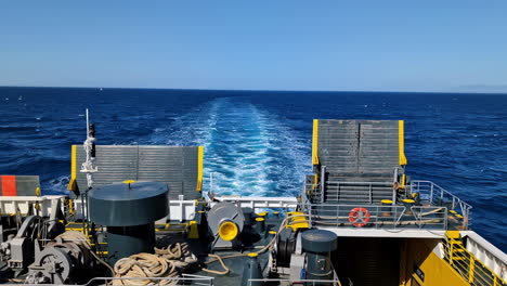 panoramic sea sail on tip of a boat with lifebuoys ropes and navigation elements