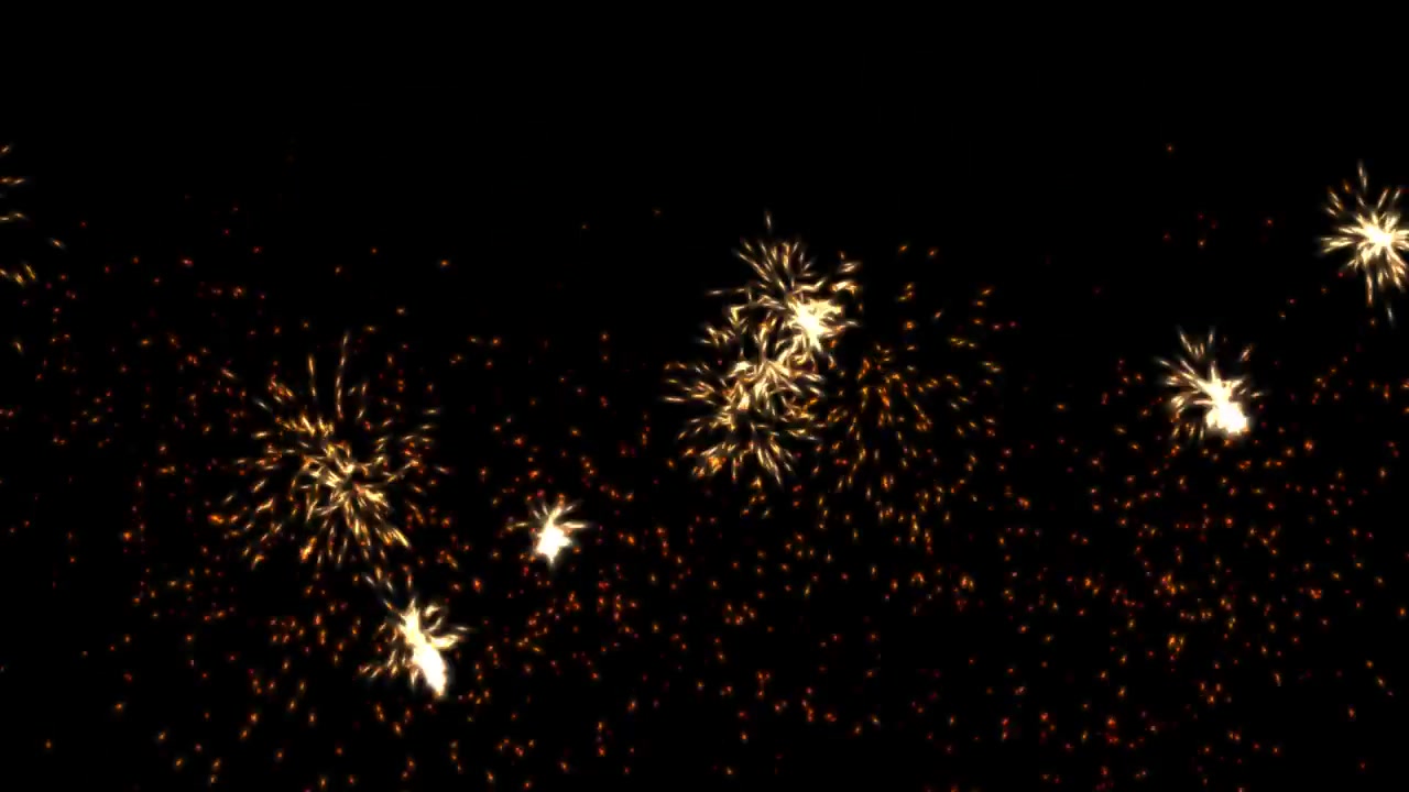 Effetti di dispersione di fuochi d'artificio e petardi (risoluzione 4K: sfondo trasparente).