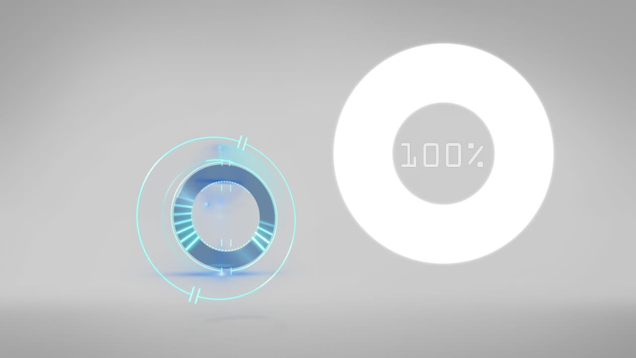 Animation of clock and changing numbers on grey background