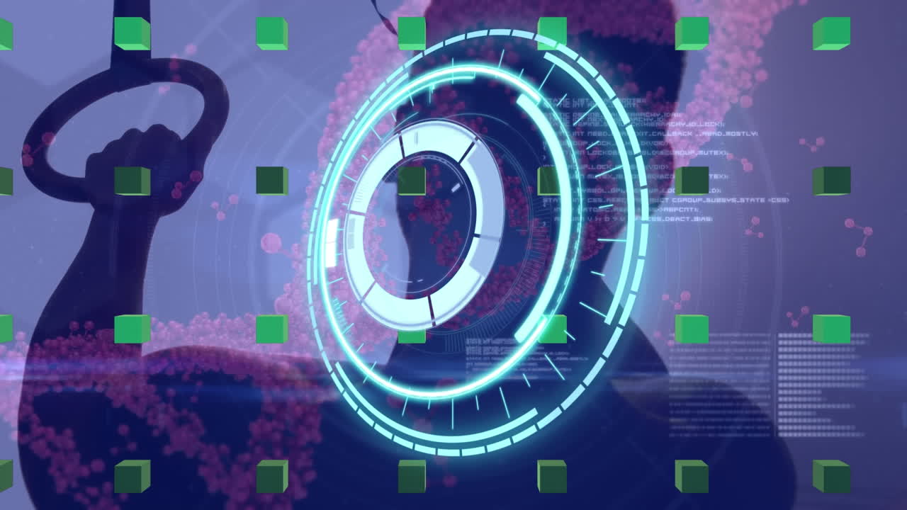 animación del procesamiento de datos científicos sobre el deportista