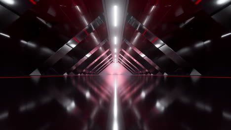 dark tunnel with glowing light illuminated, 3d rendering.