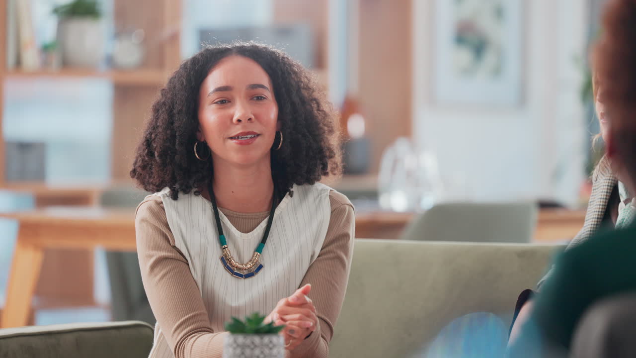 Women in a business discussion