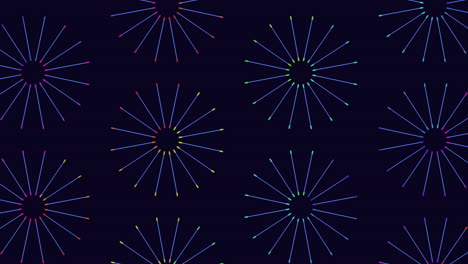 colorful abstract floral pattern on a black background