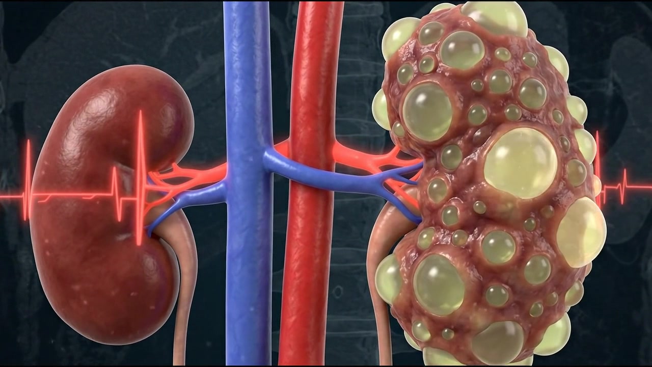 Detailed realistic 3D human kidney anatomy with adrenal glands and aorta