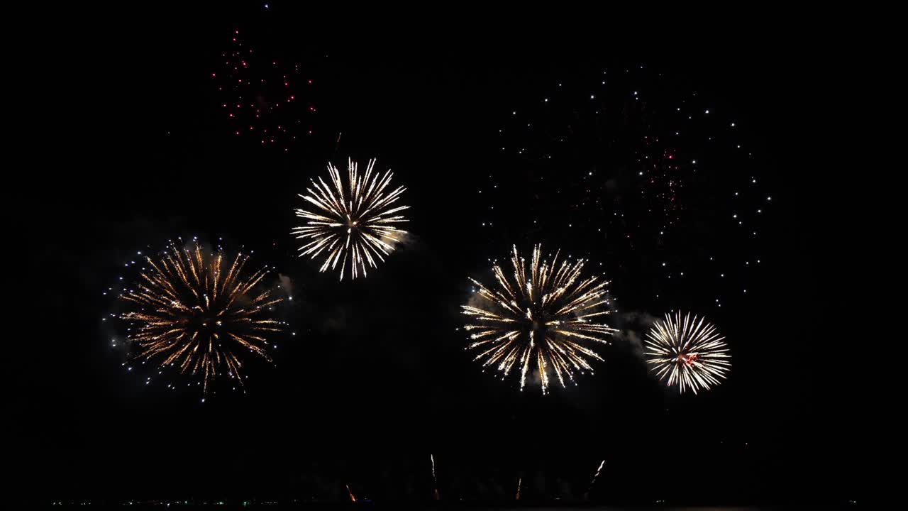 4K Fireworks In Night Sky