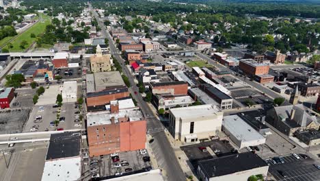 marion ohio downtown - aerial drone -