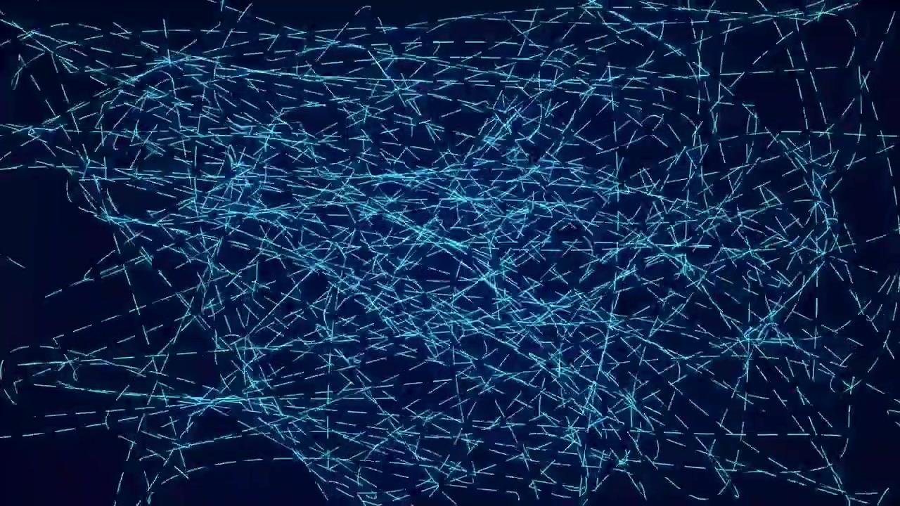 Abstract Motion Graphic of Glowing Blue Dashed Lines