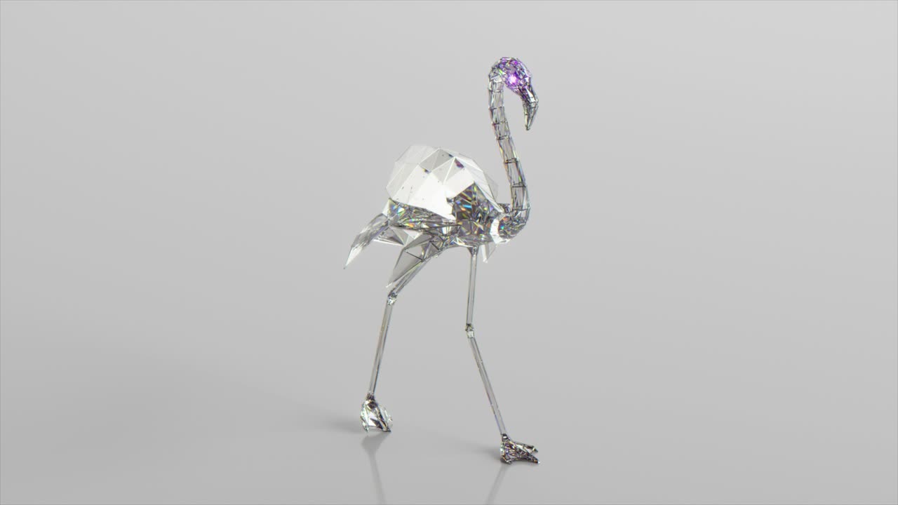 3d 렌더링 된 기하학적 플라밍고