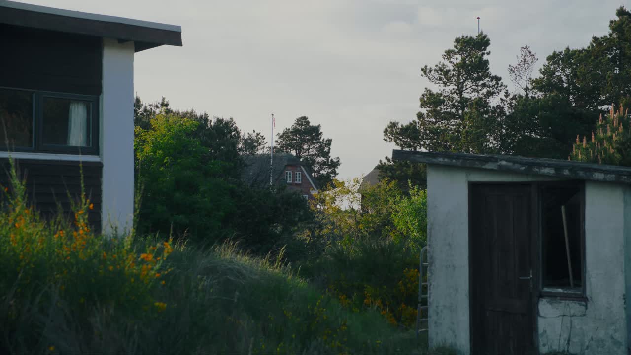 황금 시간 에 유틀란드 덴마크 에서 간단 한 홈스테이 생활 주택